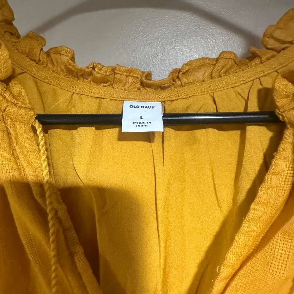 Old Navy Mustard Ruffle Dress - Picture 3 of 4